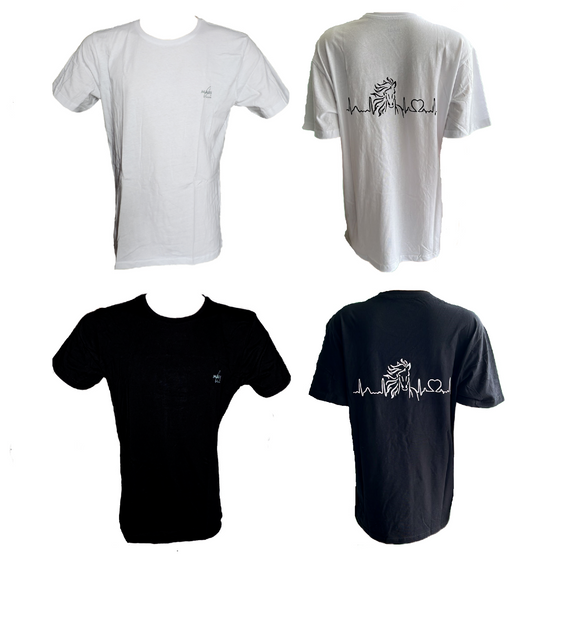 Maui T-Shirt kurzarm  mit Pferdedruck Schwarz, Weiß Gr. M, L, XL, 2XL