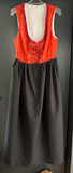 Damen Trachten Dirndl ärmellos schwarz, orange gemustert ca. Gr. 36/38