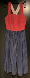 Damen Trachten Dirndl ärmellos Rot, Blau gemustert ca. Gr. 40 v. Koralpen-Dirndl