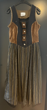 Damen Trachten Dirndl ärmellos Braun, Grau gemustert ca. Gr. 40 v. Hargo Country