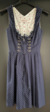 Damen Trachten Dirndl ärmellos blau weiß gepunktet Gr. 32 v. Original Steindl