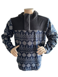 MAUI Herren Fleece-Hoodie navy gemustert 25660 Gr. L