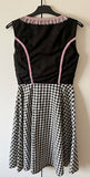 Damen Trachten Dirndl ärmellos Schwarz/Weiß kariert Gr. 40 v. Lifos
