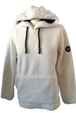 MAUI Damen Sherpa Teddy Plüsch Hoodie Kapuzenpullover creme weiss Gr. S M L