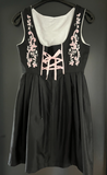 Damen Trachten Dirndl ärmellos Schwarz mit Rosa Stickerei ca. Gr. 38