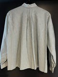Damen Trachten Bluse/Hemd Grün-Weiß gestreift ca. Gr. 44
