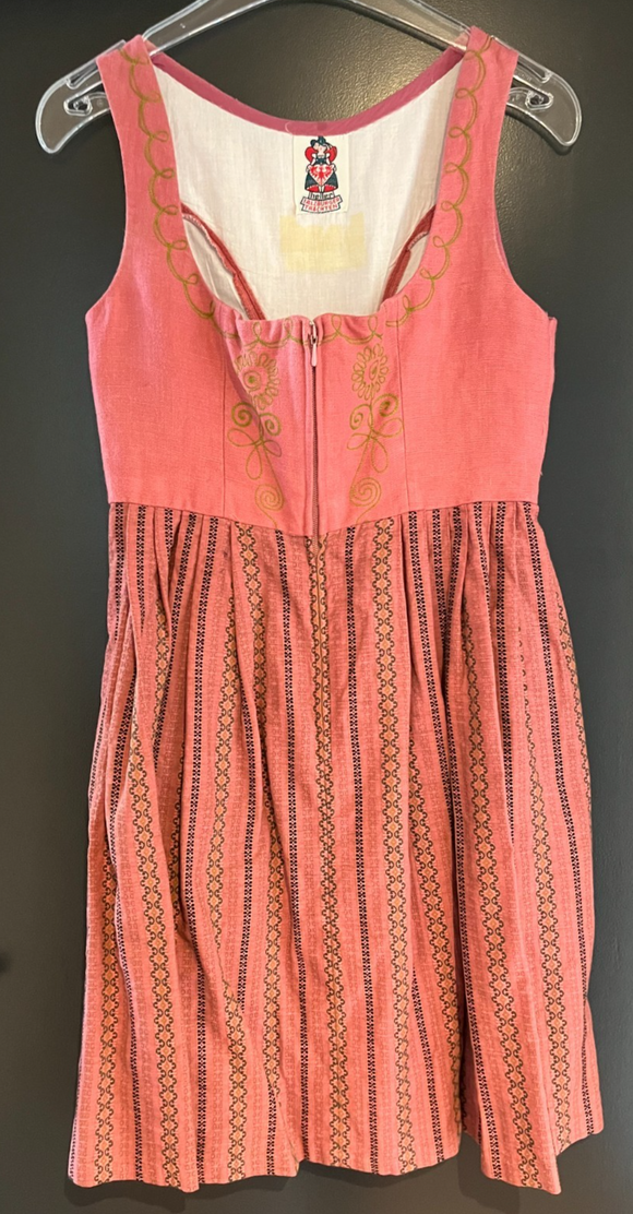 Damen Trachten Dirndl ärmellos Rosa gemustert ca. Gr. 36 v. Heller Trachten