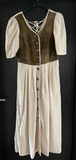Damen Trachten Dirndl kurzarm Braun Beige Gr. 40 v. Distler