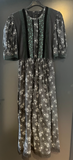 Damen Trachten Dirndl kurzarm Schwarz, Grün gemustert ca. Gr. 40