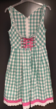 Damen Trachten Dirndl ärmellos Grün, Weiß, Rosa kariert Gr. 36 v. Ann Christine