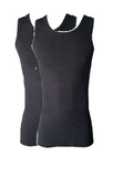 Herren Achselshirt Unterhemd Feinripp 2er-Pack  Weiß,Schwarz,Grau Gr.M