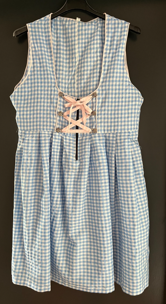 Damen Trachten Dirndl ärmellos blau-weiß kariert ca. Gr. 40