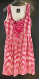 Damen Trachten Dirndl ärmellos Rosa-Weiß kariert Gr. 40 v. Almenrausch