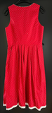 Damen Trachten Dirndl ärmellos Rot weiß gemustert ca. Gr. 40