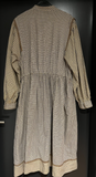 Damen Trachten Dirndl langarm Braun, Blau, Weiß gemustert ca. Gr. 48 v. Alphorn