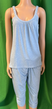 Damen Pyjama Blau, Grau Gr. S