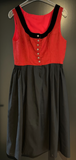 Damen Trachten Dirndl ärmellos Rot, Schwarz ca. Gr. 40