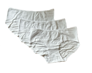 Damen Hüftslip 3er-Pack Weiß, Schwarz Gr. S, M, L