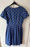 Damen Trachten Kleid Kurzarm Blau Kariert Gr. 46