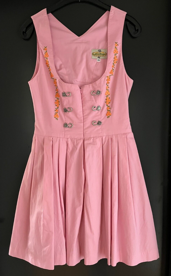 Damen Trachten Dirndl ärmellos Rosa mit Stickerei Gr. 36 v. Woiperdinger