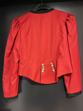 Damen Trachten Janker/Jacke Rot mit Feder ca. Gr. 36 v. Perry