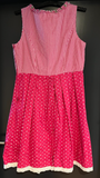 Damen Trachten Dirndl ärmellos Rosa, Weiß gemustert ca. Gr. 44/46 v. Waldschütz