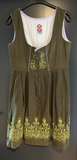 Damen Trachten Dirndl ärmellos Grün mit Strickerei Gr. 48 v. Salzburger Trachten