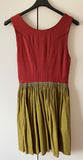 Damen Trachten Kleid ärmellos Rot/Grün ca. Gr. 36