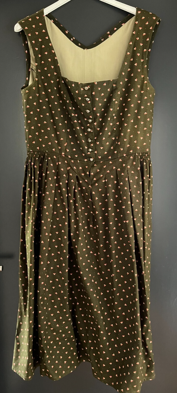 Damen Trachten Dirndl ärmellos grün gemustert ca. Gr. 40