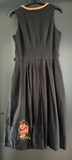 Damen Trachten Dirndl ärmellos Schwarz Orange Stickerei ca. Gr. 36 v. C&A