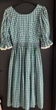 Damen Trachten Dirndl 3/4-Arm blau, grün, weiß gemustert ca. Gr. 38