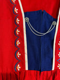Kinder Trachten Dirndl ärmellos Rot, Blau mit Stickerei ca. Gr. 152