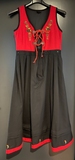 Kinder Trachten Dirndl ärmellos Rot, Schwarz ca. Gr. 152 v. Festdrakt Cubus