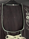 Damen Trachten Dirndl ärmellos schwarz, mintgrüne Stickerei ca. Gr. 40