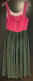 Damen Trachten Dirndl ärmellos Rosa, Grün gemustert ca. Gr. 40 v. Hasegg