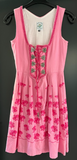 Damen Trachten Dirndl ärmellos Rosa mit Stickerei ca. Gr. 38 v. Original Steindl