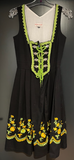Damen Trachten Dirndl ärmellos Schwarz mit grüner Stickerei Gr. 34 v. Steindl