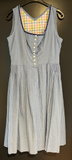 Damen Trachten Dirndl ärmellos Blau, Weiß gemustert ca. Gr. 40
