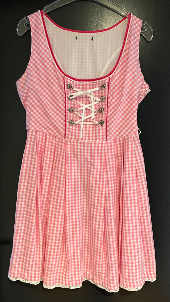 Damen Trachten Dirndl ärmellos Rosa, Weiß kariert ca. Gr. 40
