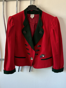 Damen Trachten Jacke Janker rot grün Gr. 42