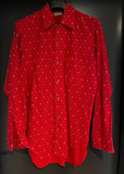 Herren Trachten Hemd langarm Rot gemustert ca. Gr. M v. Textil Appel