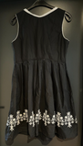 Damen Trachten Dirndl ärmellos schwarz mit Stickerei Gr. 42 v. Oscar