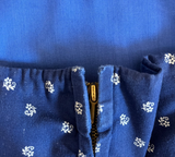 Damen Trachten Dirndl ärmellos Blau, Weiß gemustert ca. Gr. 34 v. Eurowien