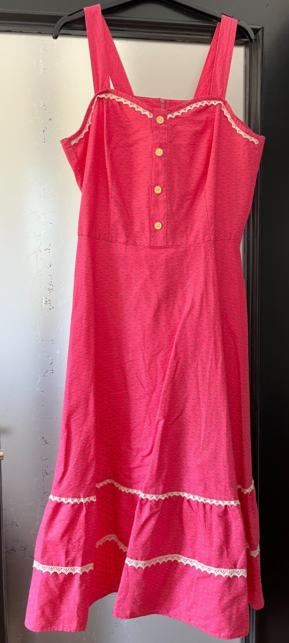 Damen Trachten Dirndl ärmellos Rosa gemustert ca. Gr. 40 v. Vilona