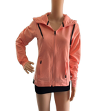 Venice Beach Damen Sweatjacke KIRSTY  Langarm mit Kapuze weiss pfirsich