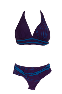 Damen Neckholder Bikini lila/türkis Gr. 36 40 42 44 46 Cup C NEU