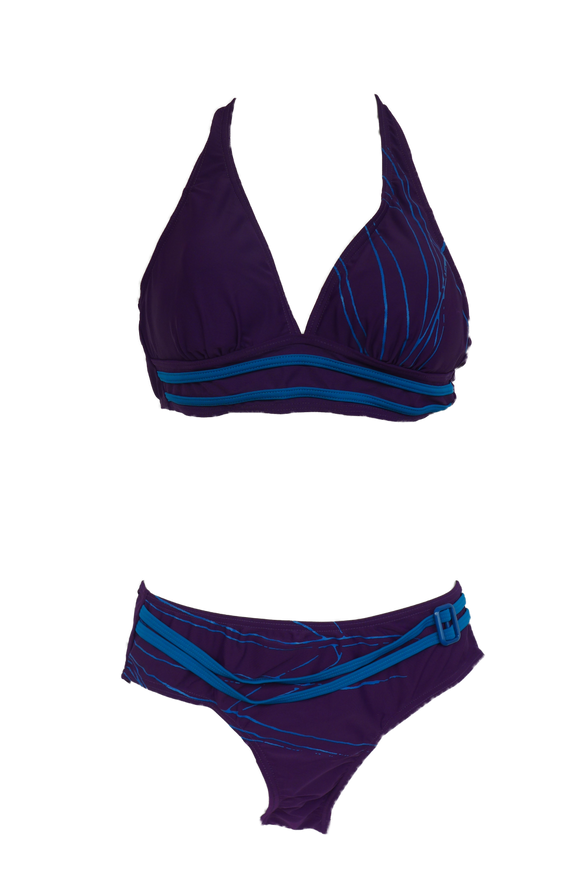 Damen Neckholder Bikini lila/türkis Gr. 36 40 42 44 46 Cup C NEU