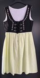 Damen Trachten Dirndl ärmellos Schwarz grün mit Blumenstickerei ca. Gr. 42