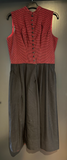 Damen Trachten Dirndl ärmellos Rot, Schwarz gemustert ca. Gr. 40