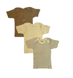 Baby Unterhemd 3er-Pack Lila/Weiß,Rosa/Weiß,Braun/Beige,Blau/Weiß Gr. 74/80